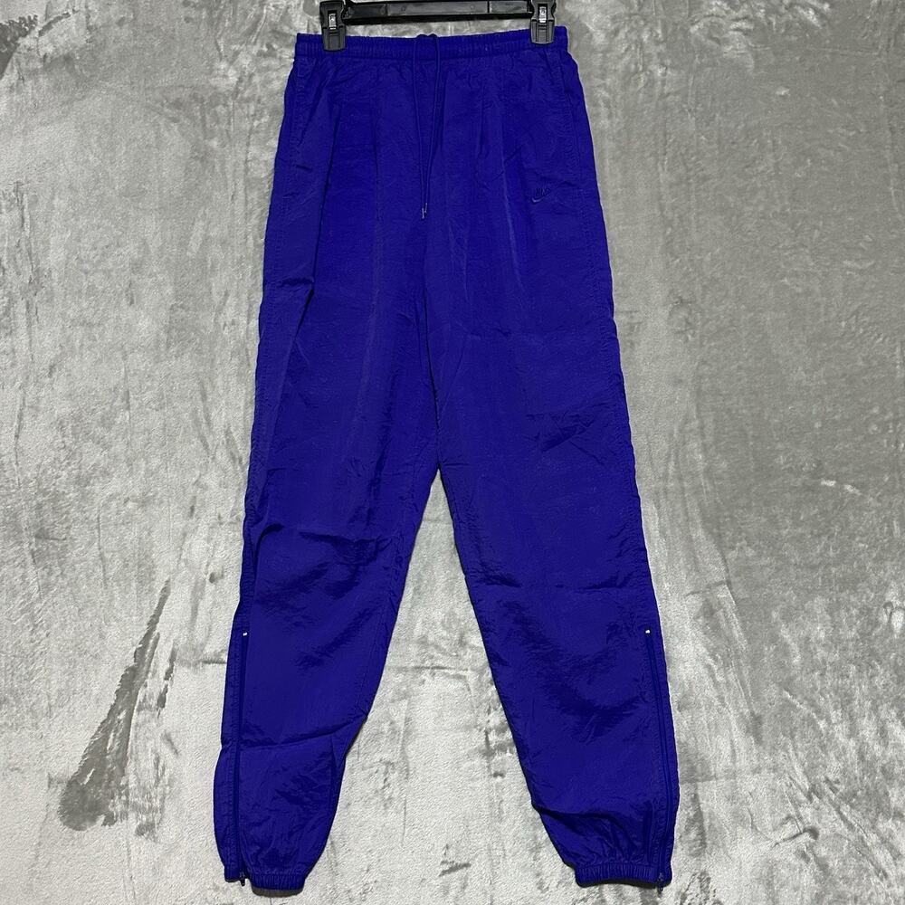 90s‎ Vintage Nike Nylon Windbreaker Track Pants Womens S Purple Blue Zip Ankle